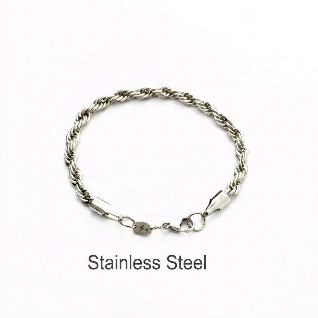 Stainless Steel Rope Chain Bracelet Collection