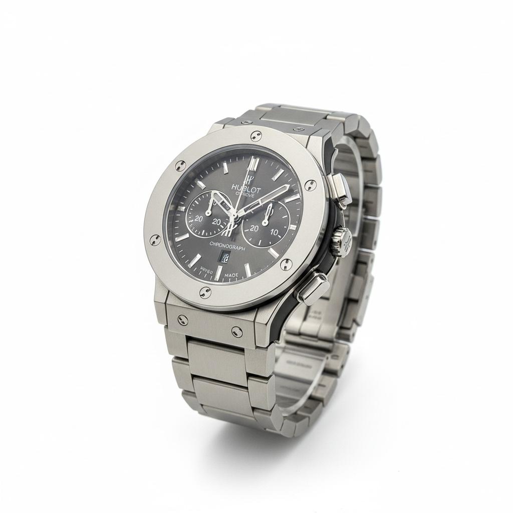 HUBLOT WATCH Luxury Silver Chronograph – Integrated Steel Edition