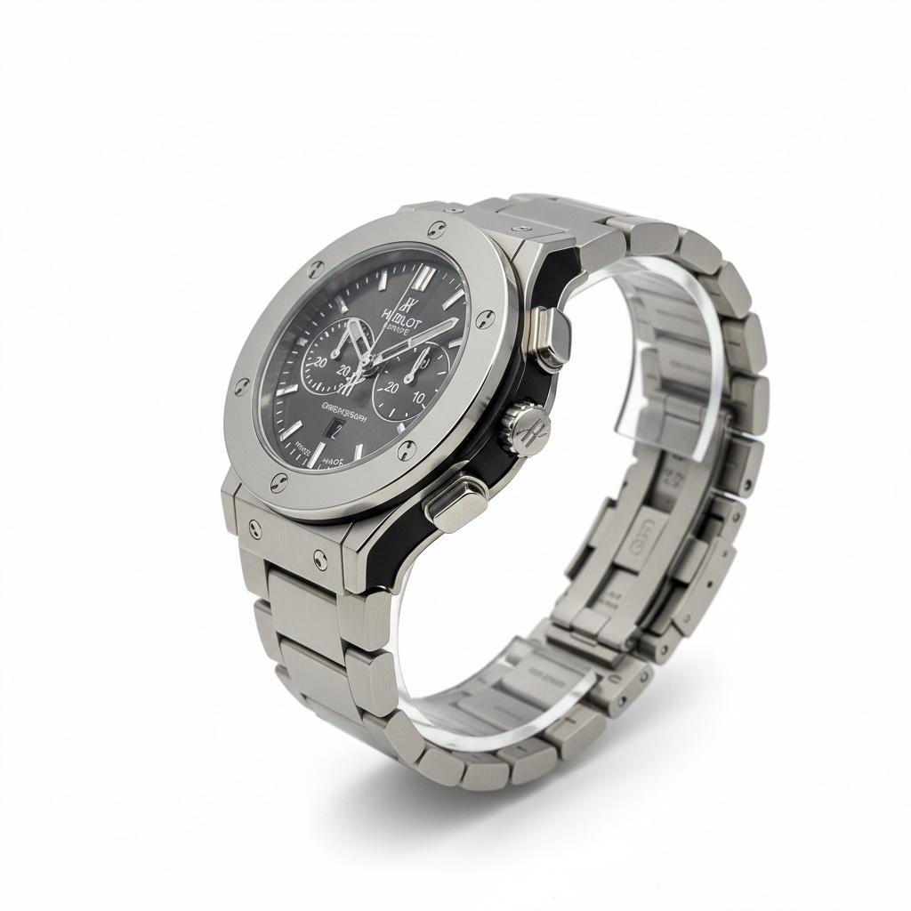 HUBLOT WATCH Luxury Silver Chronograph – Integrated Steel Edition