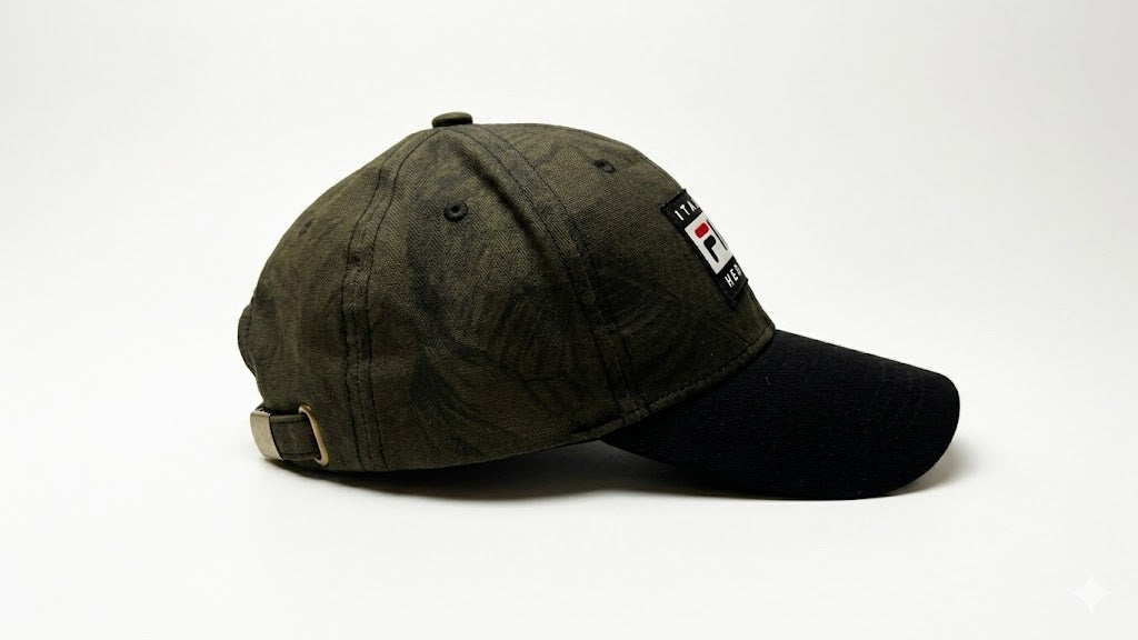 SIGNATURE-Italian Heritage Curved Brim Cap – Olive & Black