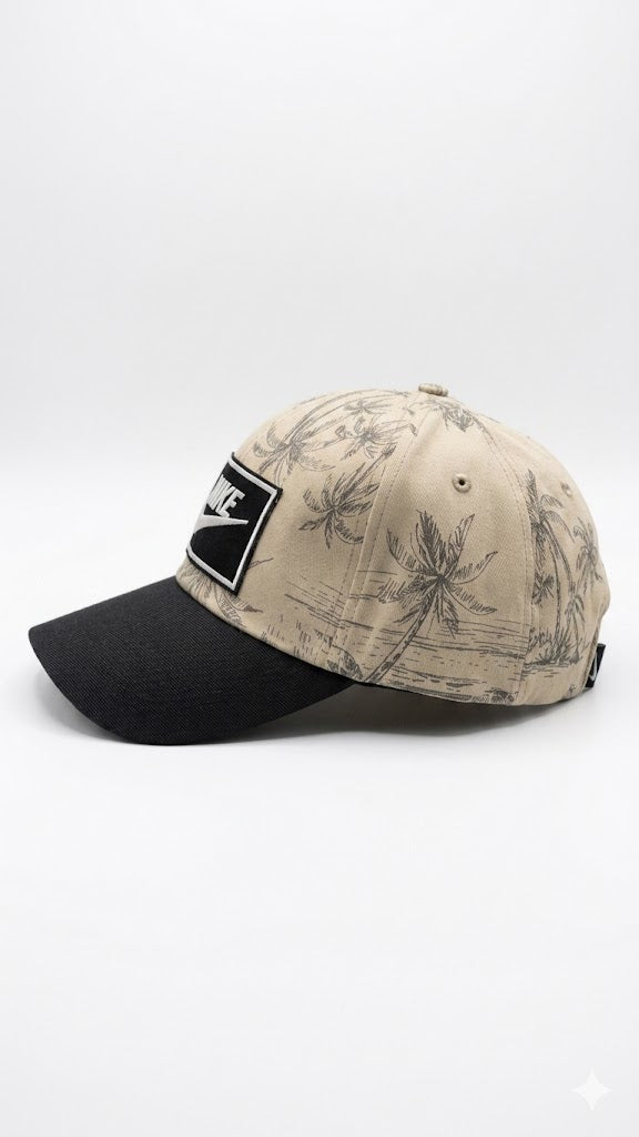 SIGNATURE_Tropical Palm Print Heritage Cap – Premium Edition