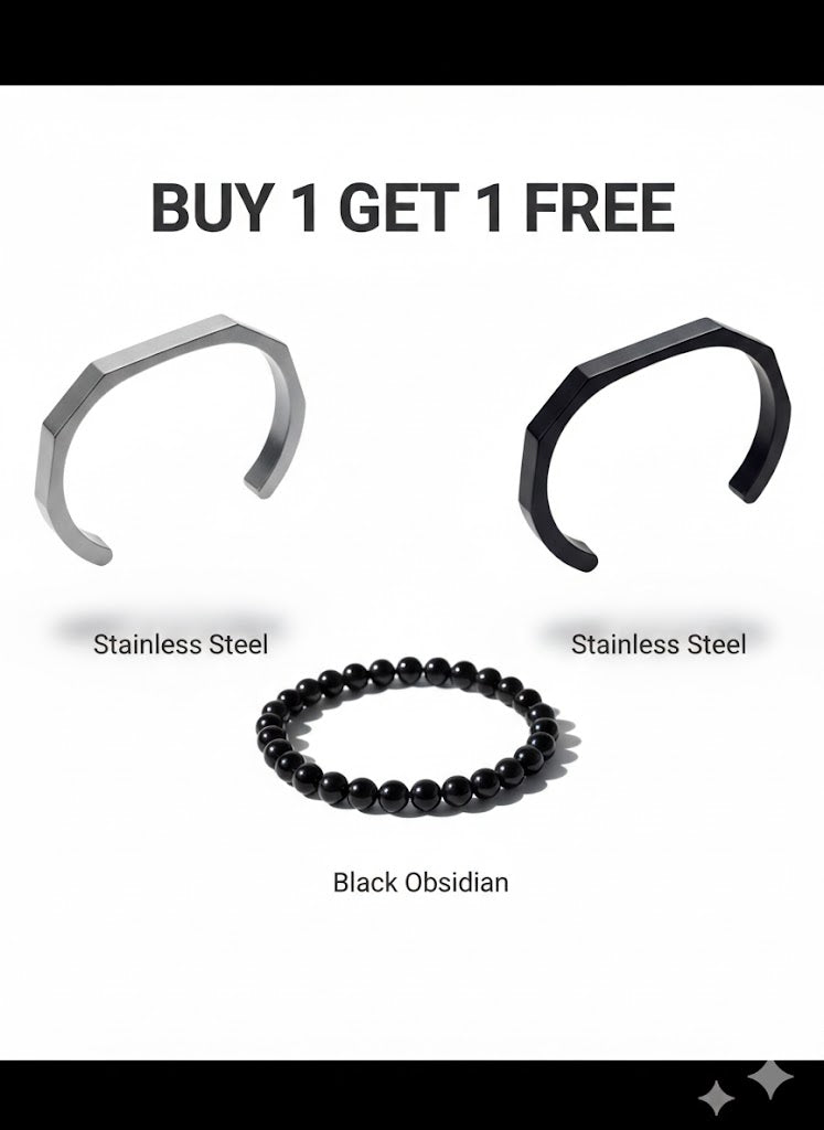 HAXA SILVER + BLACK + fibar bracelet