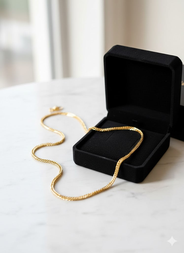 Timeless 18K Gold-Plated Braided Wheat Chain