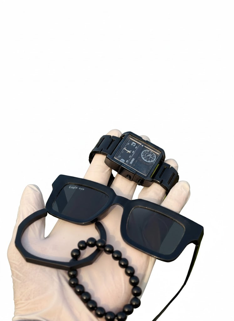 The Midnight Stealth Bundle – SKMEI Square Aviator Edition